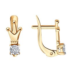 Серьги из золота с фианитами (Арт.027714)