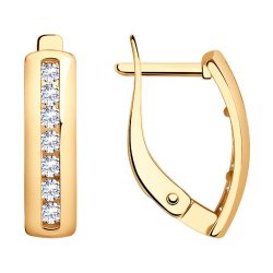 Серьги из золота с фианитами (Арт.028504)