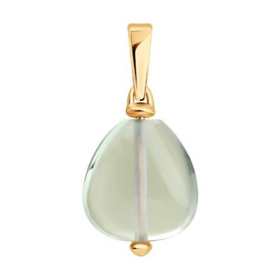 Подвеска золотая пробы 585 с празиолитом (Арт.733024)