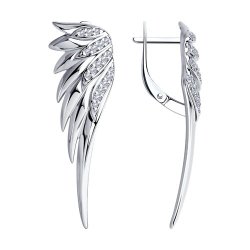 Серьги из серебра с фианитами (Арт.94025014)