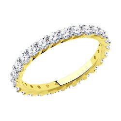Кольцо из желтого золота с фианитами (Арт.019052-2)