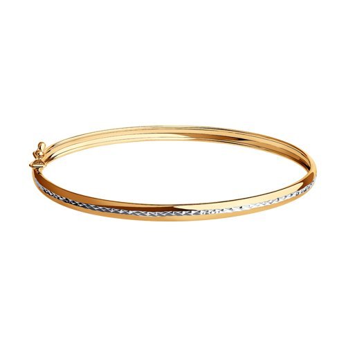 Золотой жесткий браслет с алмазной гранью (Арт.050367)