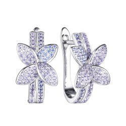 Серьги из серебра с фианитом (Арт.cz-e01227-x-w-x-x-m2)