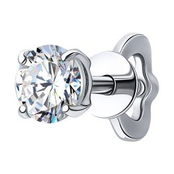 Серьга из белого золота с бриллиантом выращенным (Арт.9170006-3-5)