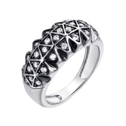 Кольцо из серебра с фианитом (Арт.cz-r01492-x-wb-x-x-w)