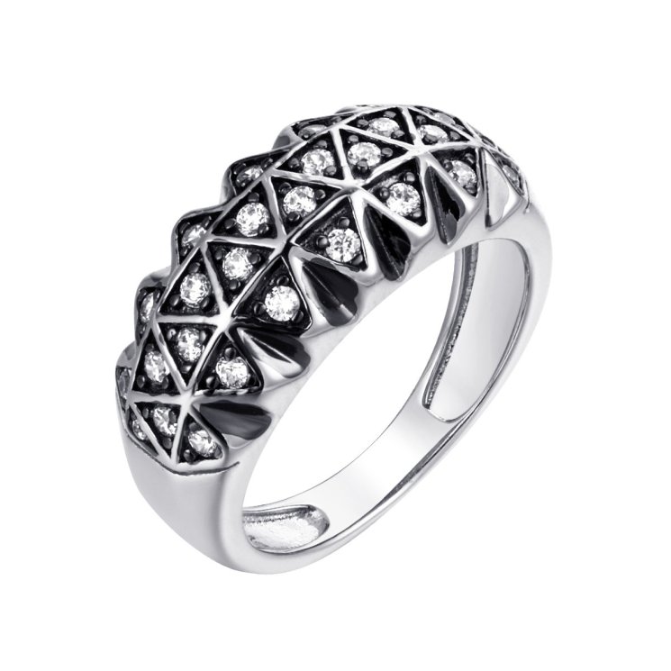 Кольцо из серебра с фианитом (Арт.cz-r01492-x-wb-x-x-w)
