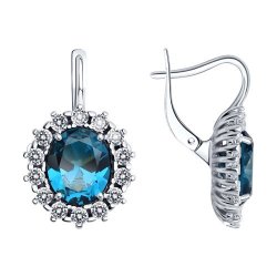 Серьги из серебра с ситаллами и фианитами (Арт.92023039)