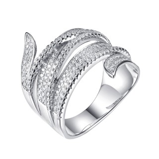 Кольцо с фианитами «Spark Line» из серебра 925 Fresh Jewelry (арт.MP-R00838-X-W-X-X-W)