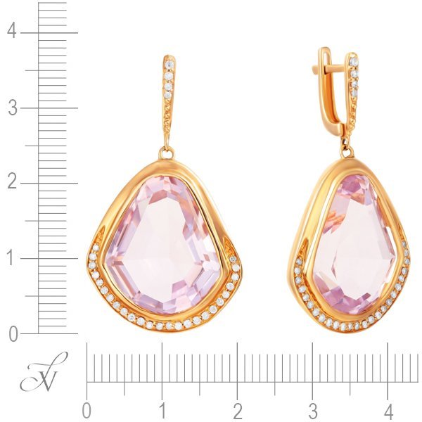 Серьги из золота с аметистом и бриллиантом (Арт.aas-2970e-1_sr_pam_pink)