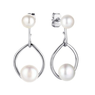 Серьги серебряные с жемчугом «Nautilus Grace» Fresh Jewelry (арт.PI-E02689-X-W-PN-X-X)