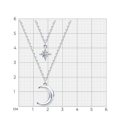 Колье из серебра с фианитами (Арт.94070690)