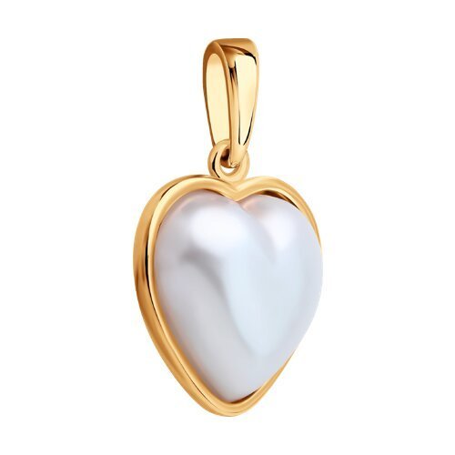 Подвеска из золочёного серебра с синтетическим жемчугом (Арт.93030601)