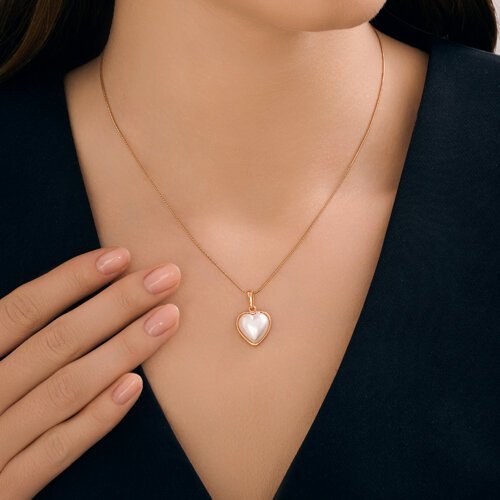 Подвеска из золочёного серебра с синтетическим жемчугом (Арт.93030601)