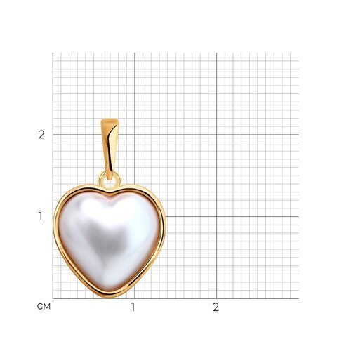 Подвеска из золочёного серебра с синтетическим жемчугом (Арт.93030601)