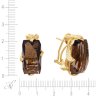Серьги из золота с бриллиантом и раухтопазом (Арт.e13486_sq_yg)