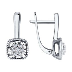 Серьги из белого золота с бриллиантами (Арт.1021725-3)