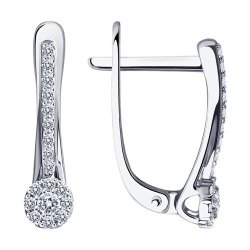 Серьги из белого золота с бриллиантами (Арт.1021926-3)
