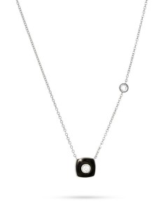 Ожерелье серебро с керамикой и фианитом «Ceramic Chic» Fresh Jewelry (арт.TC-N01648-B-W-W-X-W)
