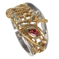 Серебряное кольцо BEAVERS с гранатом 1081g