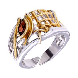 Серебряное кольцо BEAVERS с гранатом 1081g