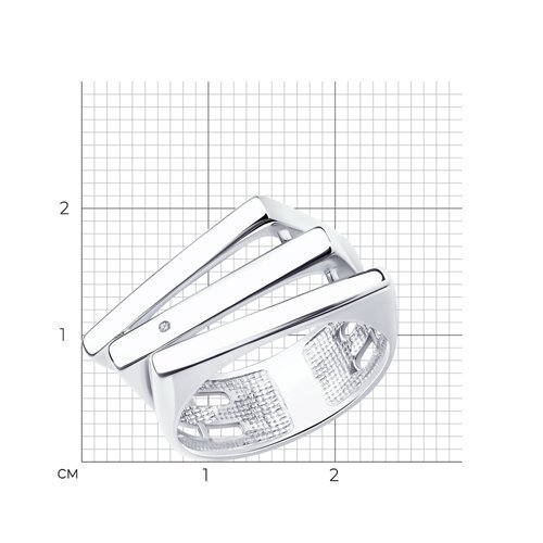 Кольцо из серебра с бриллиантом (Арт.87010049)