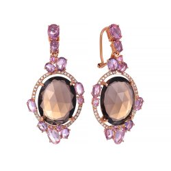 Серьги из золота с аметистом и бриллиантом (Арт.hf05005e-rsqfs_ps_am_sq_pink)