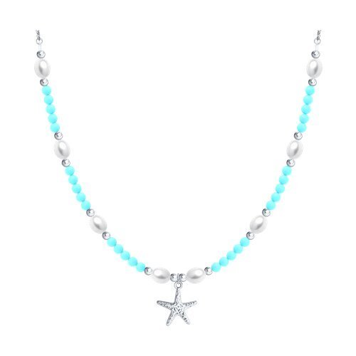 Колье из серебра с полудрагоценными вставками (Арт.94-370-00028-1)