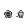 Серьги с аметистом и бриллиантами «Фиалковый Шарм» из белого золота 585 MyJewels (арт.ME3595)