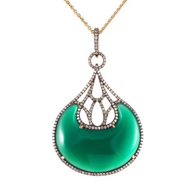 Цепь из золота с агатом и бриллиантом (Арт.np48546a114yb001_tsp_dn_zag_yg)