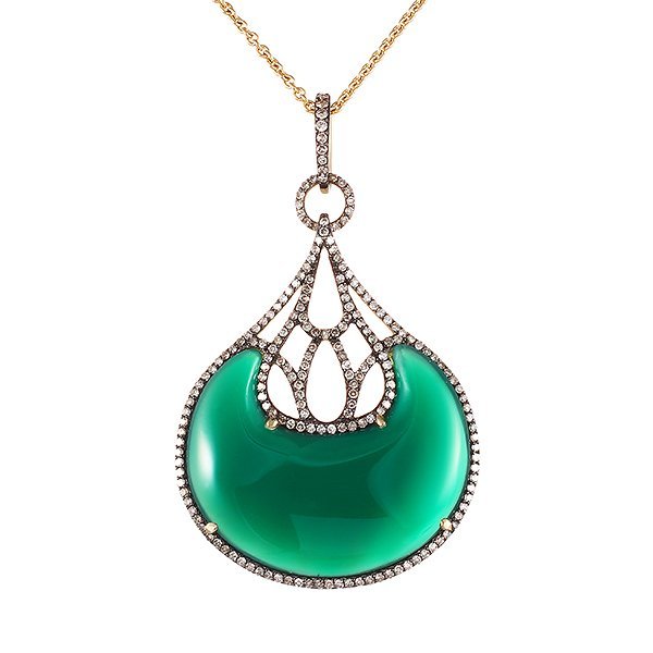 Цепь из золота с агатом и бриллиантом (Арт.np48546a114yb001_tsp_dn_zag_yg)