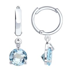 Серьги из серебра с топазами и фианитами (Арт.92022929)