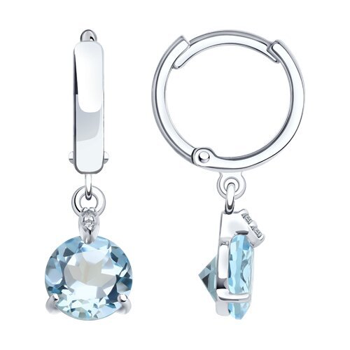 Серьги из серебра с топазами и фианитами (Арт.92022929)