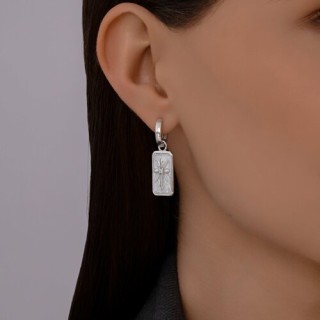 Серьги из серебра с фианитом и эмалью «Сияние Креста» Соколов (арт.94026875)