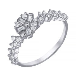 Кольцо из белого золота с бриллиантом (Арт.r13945dn_ko_001_wg)