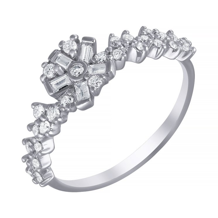 Кольцо из белого золота с бриллиантом (Арт.r13945dn_ko_001_wg)