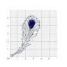 Брошь из белого золота с бриллиантами и сапфиром (Арт.2040038-3)