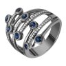 Кольцо из золота с бриллиантом и сапфиром (Арт.r32326_sa_blk)