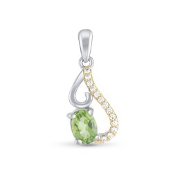 Подвеска Серебряные крылья (Арт.23knys1733gp-155_hrizolit_kubcirkonii_30)