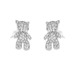 Серьги из серебра с фианитом (Арт.hl-e33e12w18-x-w-x-x-w)