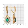 Серьги длинные из золота с бриллиантами и изумрудами (Арт.3020340)