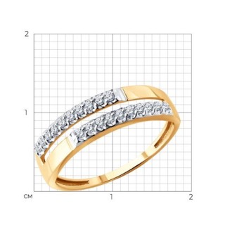 Кольцо из золота с бриллиантами «Игра Света» Соколов (арт.51-210-01011-1)