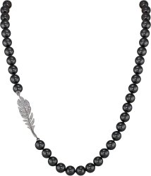 Ожерелье из серебра с жемчугом и кристаллом swarovski (Арт.27l-p36-s-32)
