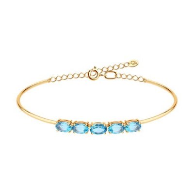 Браслет золотой с топазом «Нежность небес» Соколов (арт.51-350-02992-1)