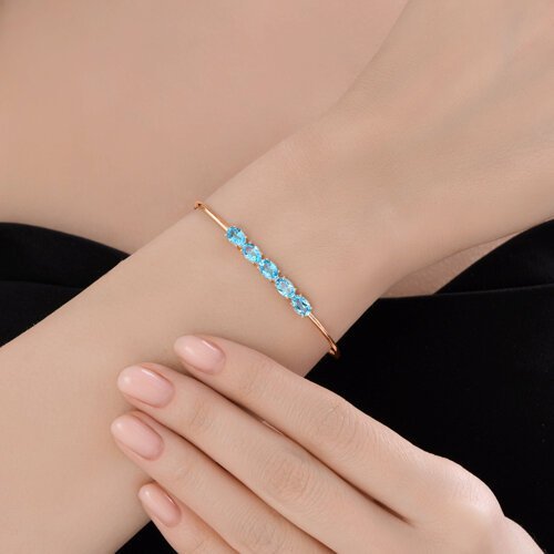 Браслет золотой с топазом «Нежность небес» Соколов (арт.51-350-02992-1)