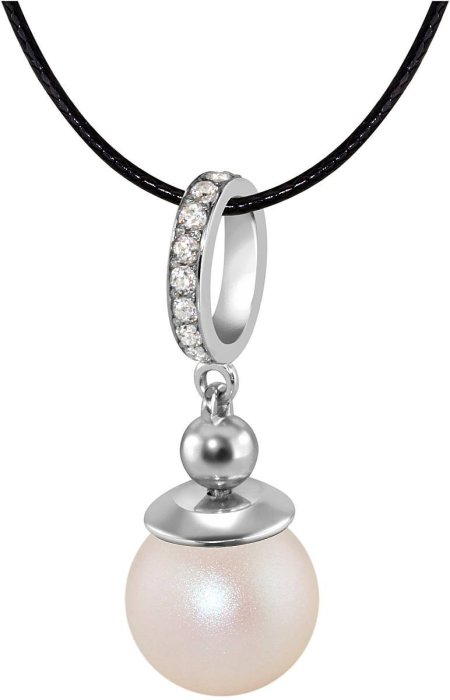 Кулон из серебра с жемчугом и куб. цирконием (Арт.aap-1-b-10-35-s)