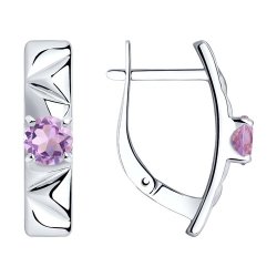 Серьги из серебра с аметистами (Арт.94-320-00793-3)