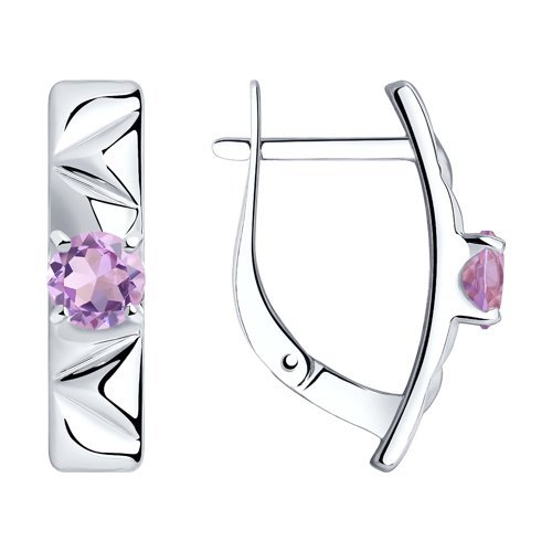 Серьги из серебра с аметистами (Арт.94-320-00793-3)