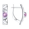 Серьги из серебра с аметистами (Арт.94-320-00793-3)