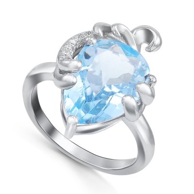 Кольцо Серебряные крылья (Арт.21knys1463-155_topaz_kubcirkonii_30)