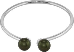 Браслет из серебра с жемчугом и кристаллом swarovski (Арт.abb-3-10-34-s)